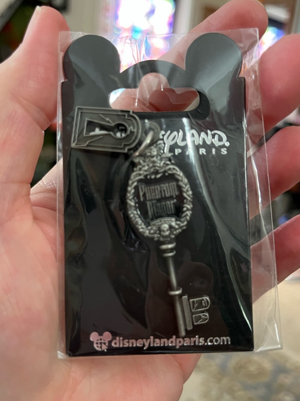 Disney Haunted Mansion Phantom Manor Key Pin - Black and Silver